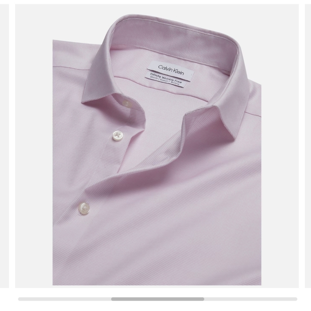 Men's Warehouse - Calvin Klein Infinite Slim Fit Spread Collar Mini (Pink)